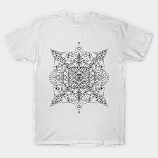 Intricate Black Mandala Design T-Shirt